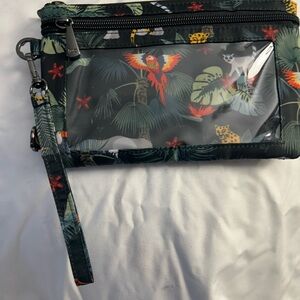 Lug peekaboo Tropical/Animal Clear Front Wristlet